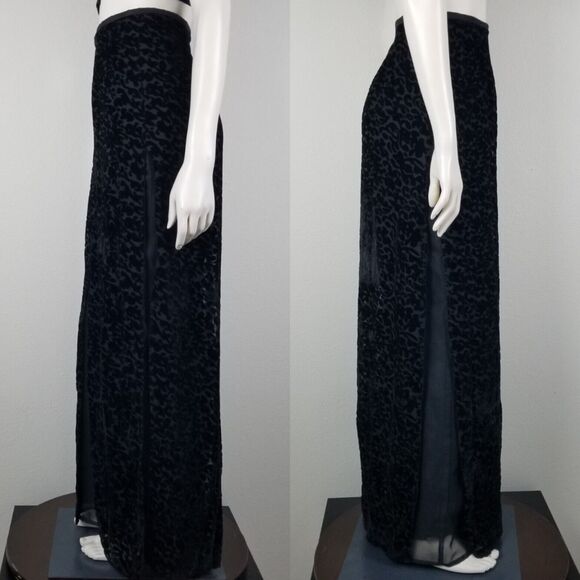 JR Nites By Caliendo Y2K 90s Flowy Sheer Velvet Pattern Party Prom Pants Size 10 - Picture 3 of 16